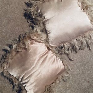 Two Feather Trimmed Pillows